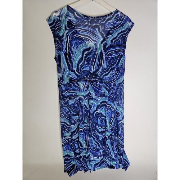 Profile by Gottex Coverup Blue Mesh Swim Suit Cover Dress Size L Sheer - Picture 2 of 4